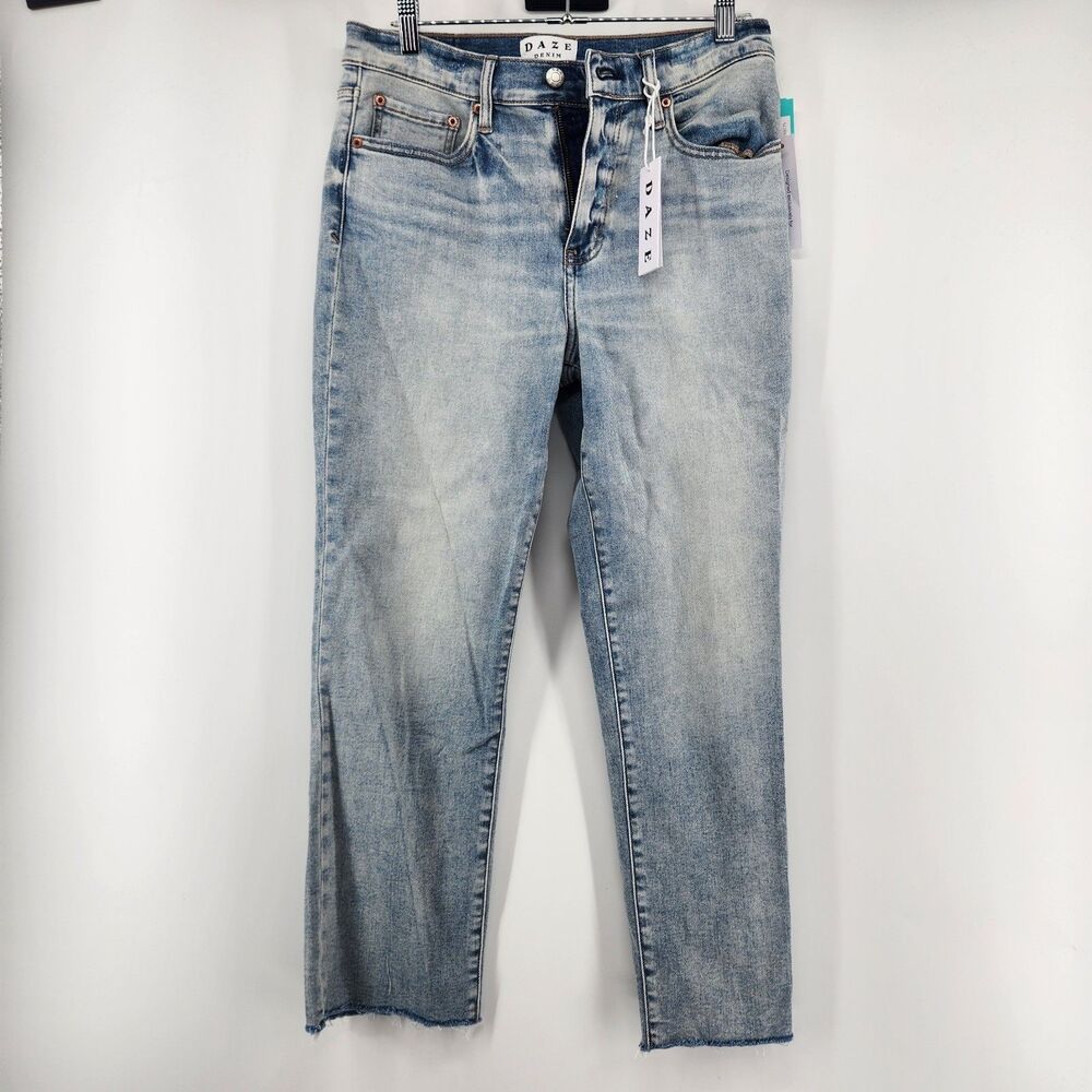 Daze Denim Black‎ Size 6P Indigo Downright High Rise Straight Jeans NWT